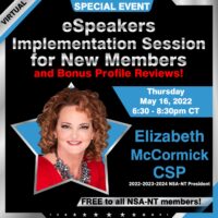 NSA-NT SMD eSpeaker Special Event TEMPLATE Elizabeth McCormick May 16
